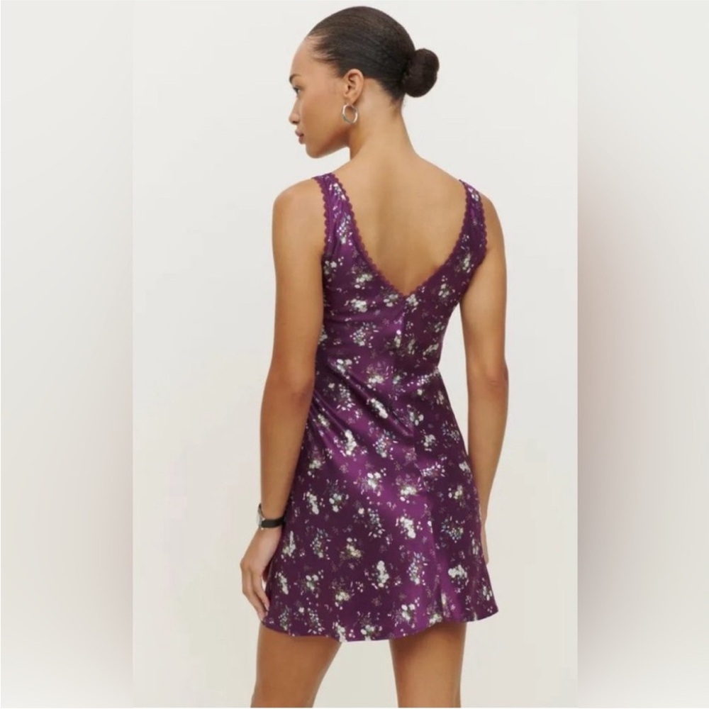 Reformation Keaton Floral Print Silk Mini Dress - Picture 2 of 5
